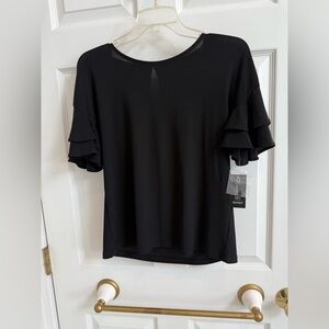 Elegant Black Ruffle Sleeve Top